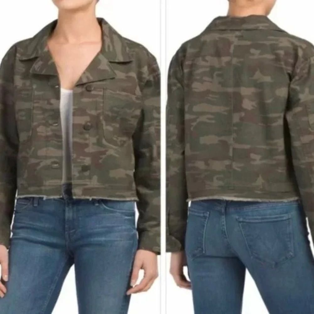 Sanctuary 100% cotton Camo Jacket with Raw Hem. Size Medium